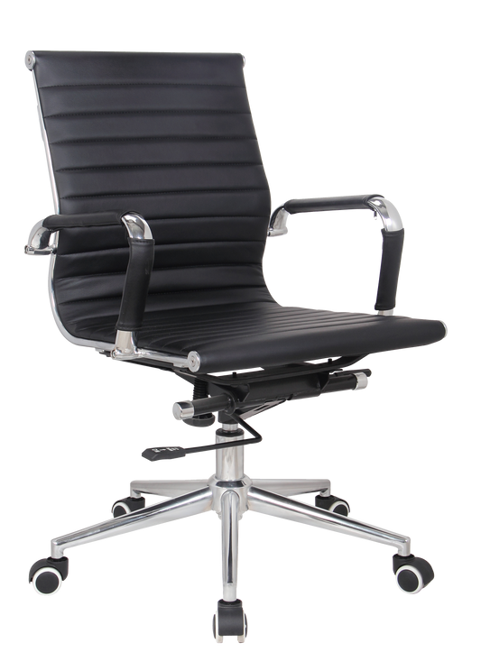 Classic Genuine Leather Medium Back - Black