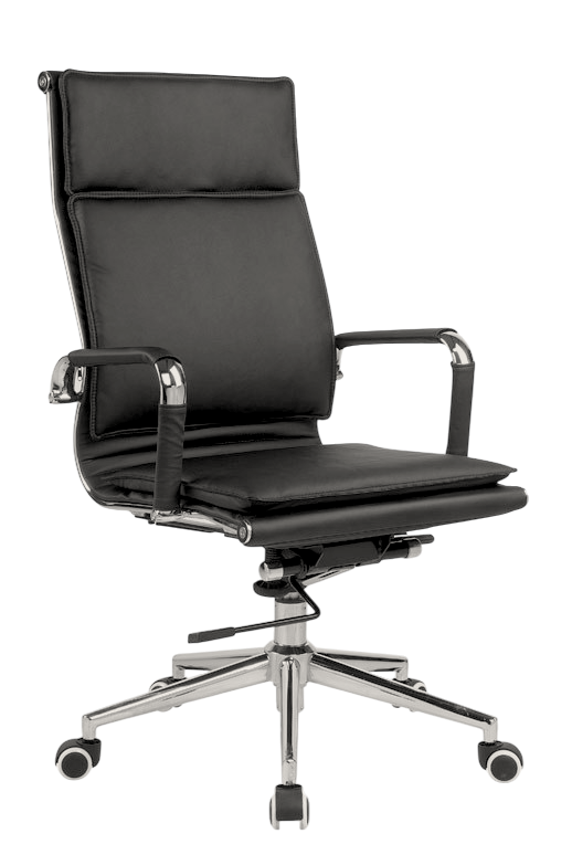 Classic Pleather Flat Cushion High Back