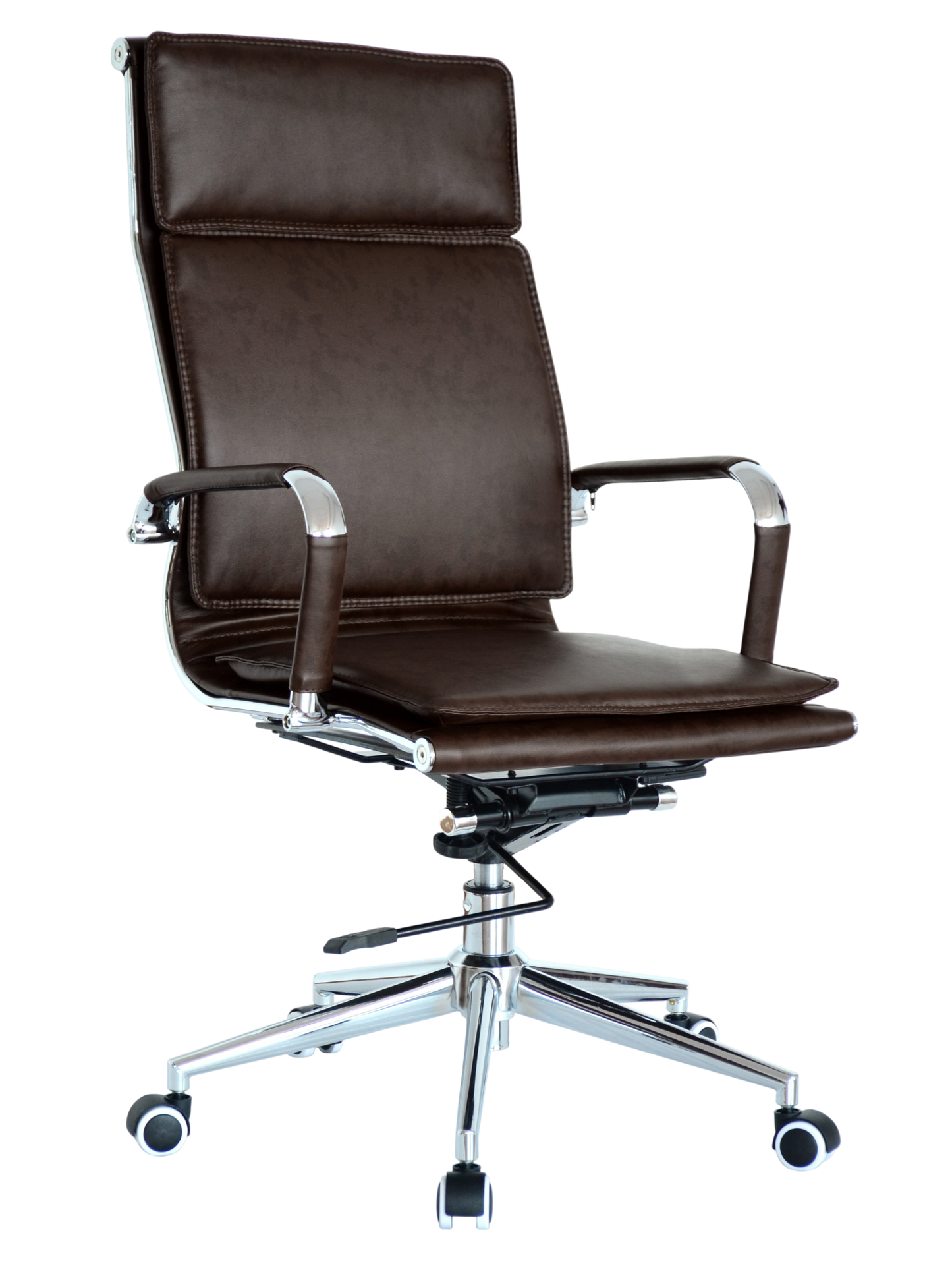 Classic Pleather Flat Cushion High Back