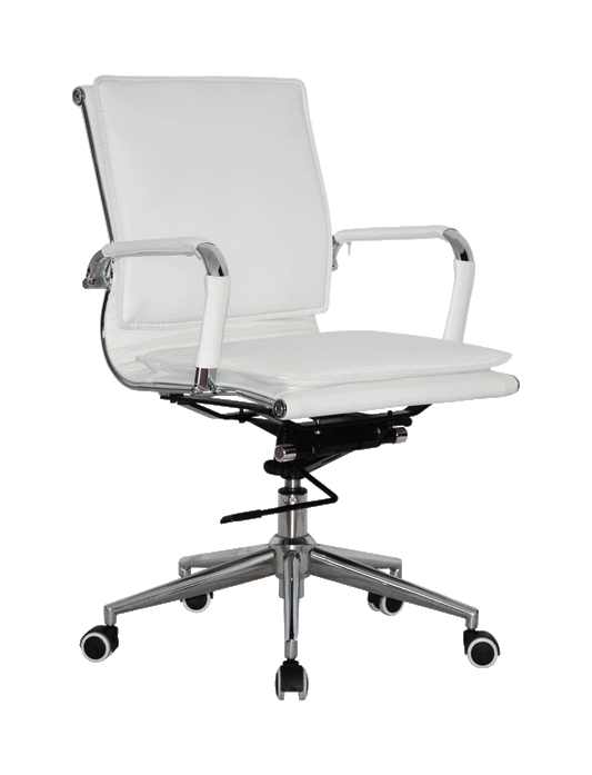 Classic Pleather Flat Cushion Medium Back