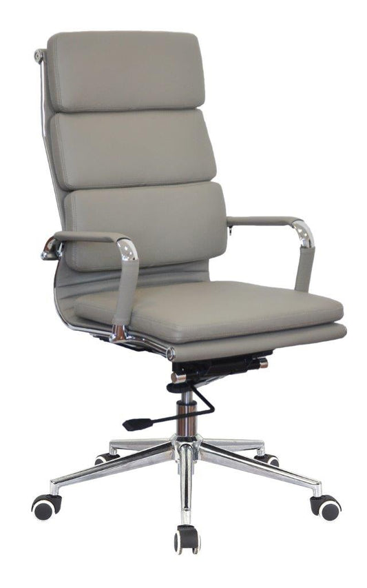 Classic Cushion Pleather High Back - Grey
