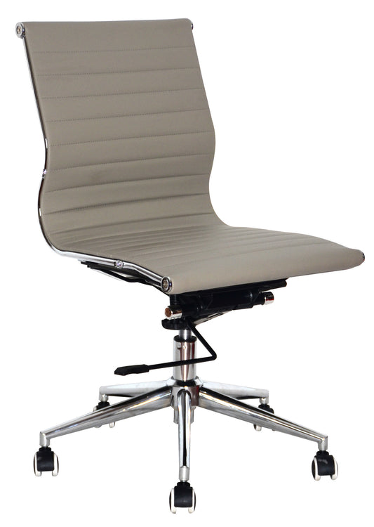 Classic Pleather Medium Back (No Arms) - Grey
