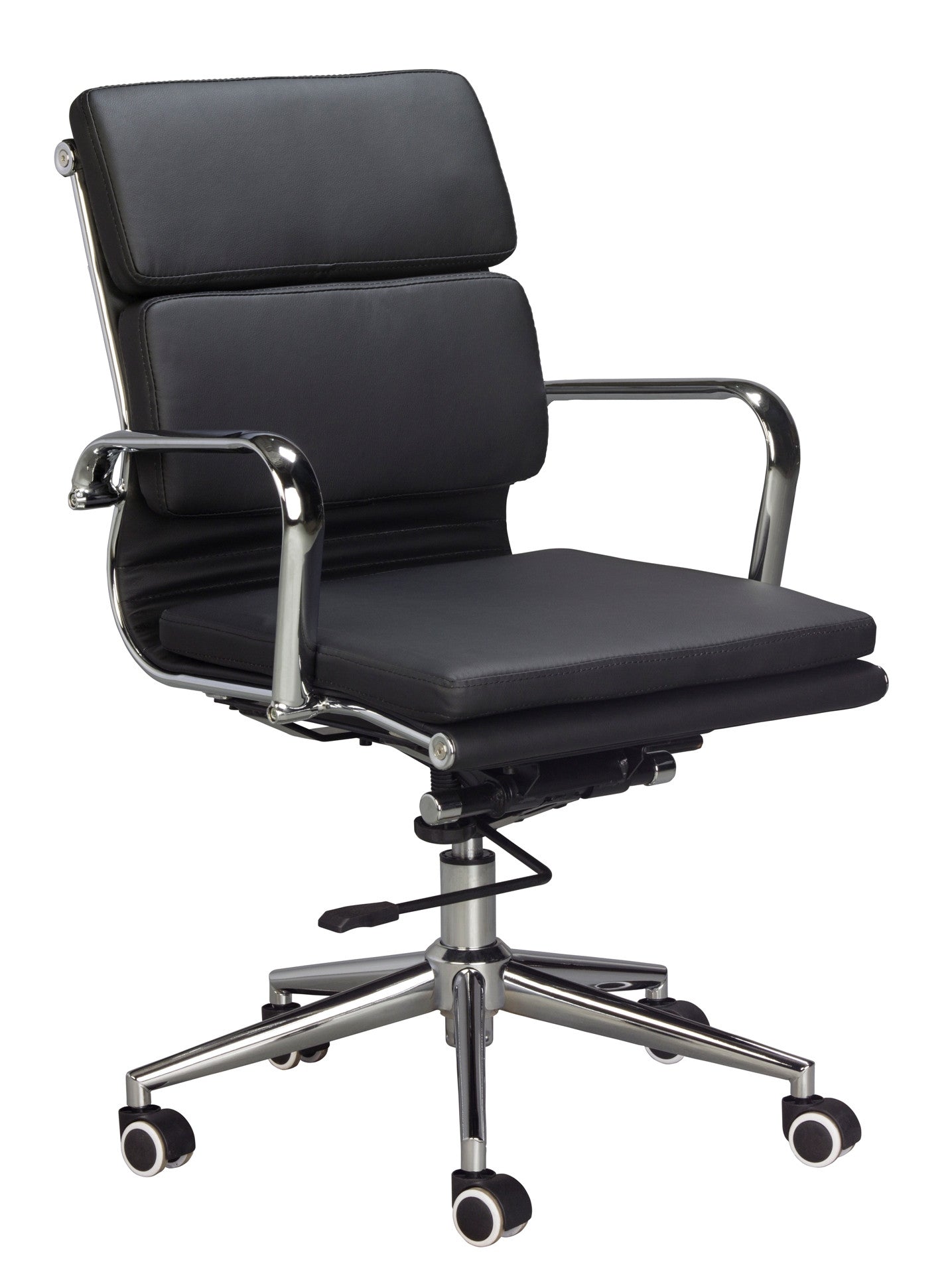 Classic Cushion Pleather Medium Back - Black